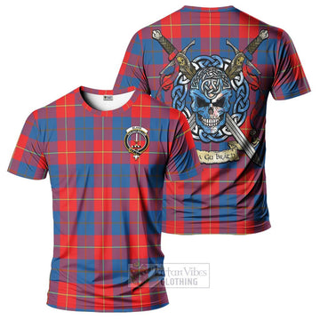 Blane Tartan T-Shirt with Family Crest Celtic Skull Style