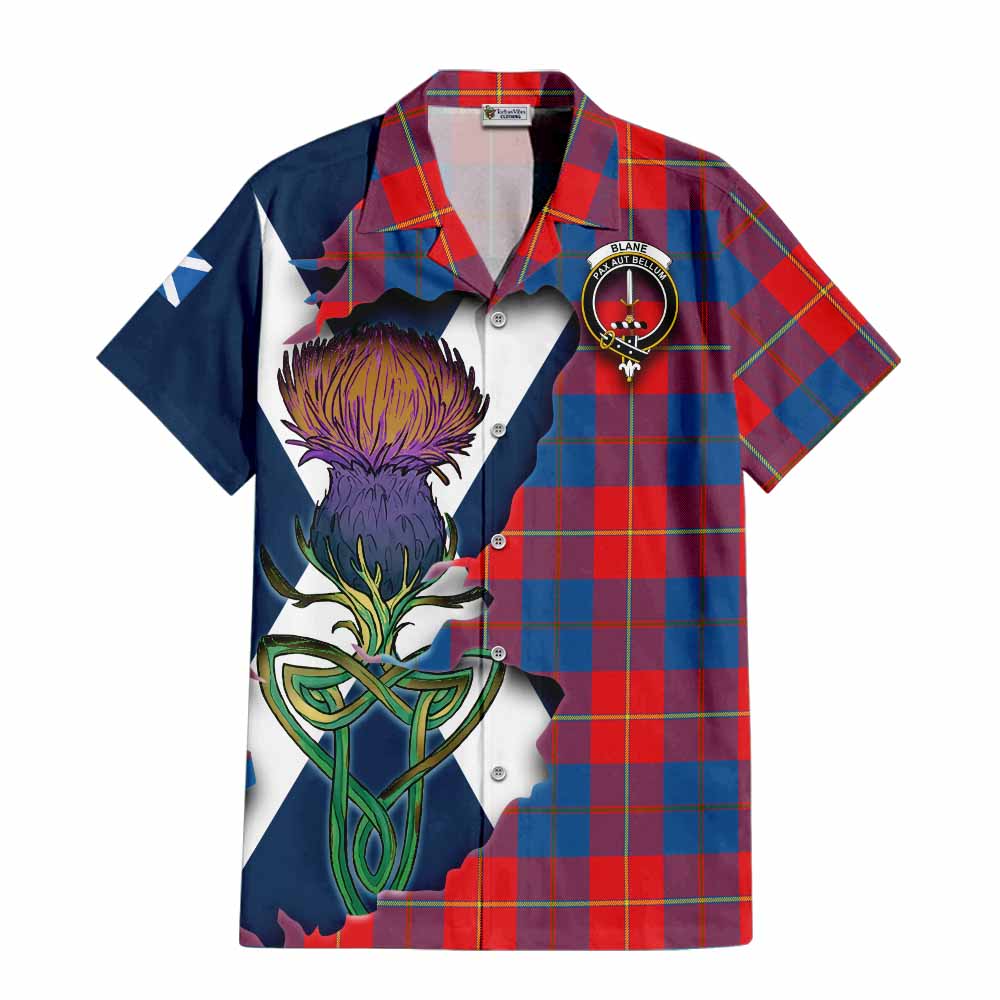 Blane Tartan Family Crest Hawaiian Shirt Scottish Thistle Celtic Inspired Kid - Tartan Vibes Clothing