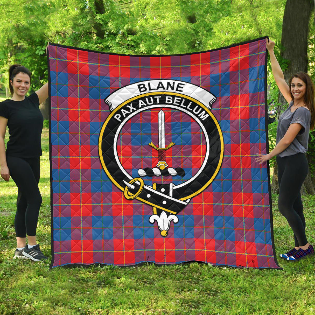 Blane Tartan Quilt with Family Crest - Tartanvibesclothing