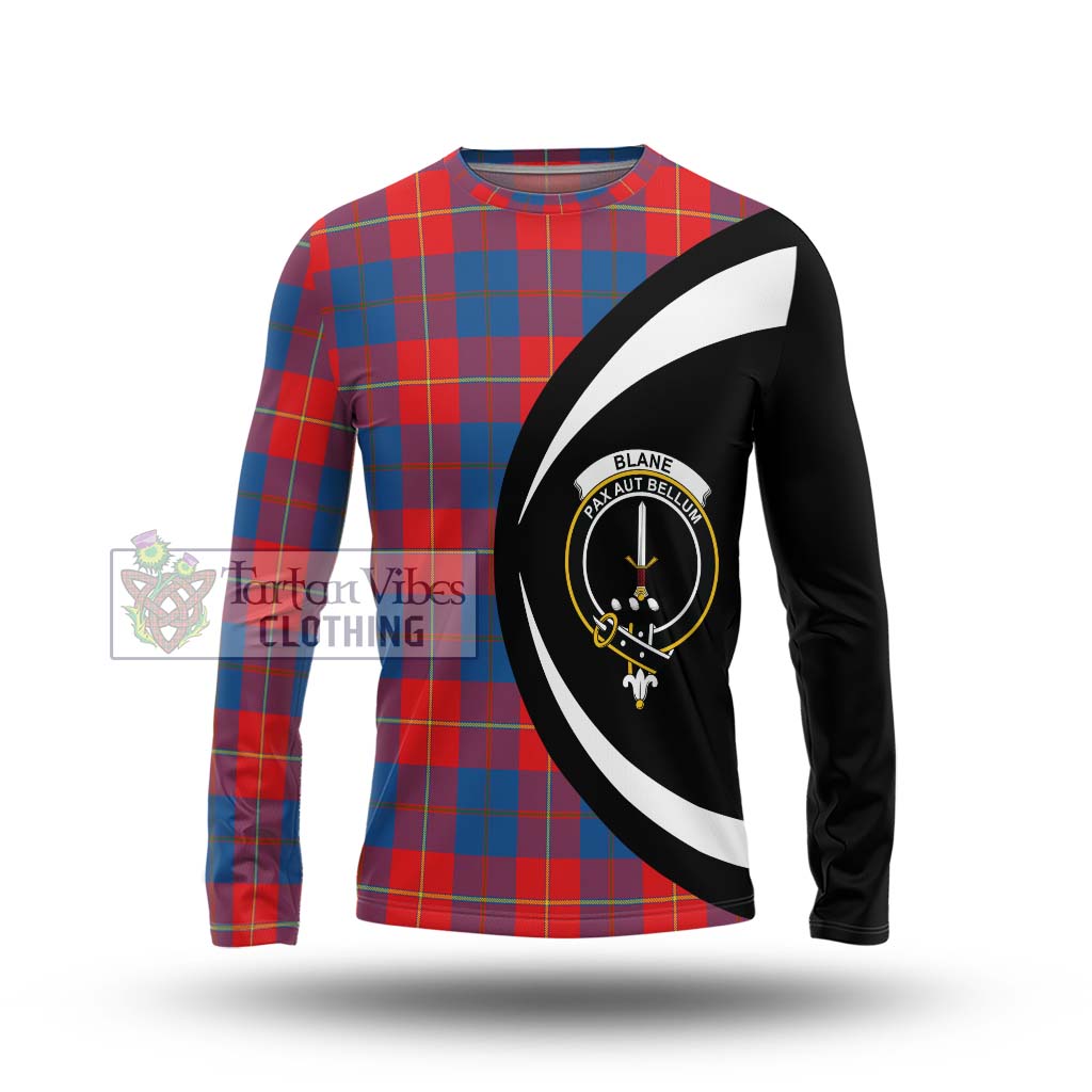 Blane Tartan Long Sleeve T-Shirt with Family Crest Circle Style Unisex - Tartan Vibes Clothing