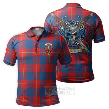 Blane Tartan Polo Shirt with Family Crest Celtic Skull Style