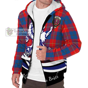 Blane Tartan Sherpa Hoodie with Alba Gu Brath Regal Lion Emblem