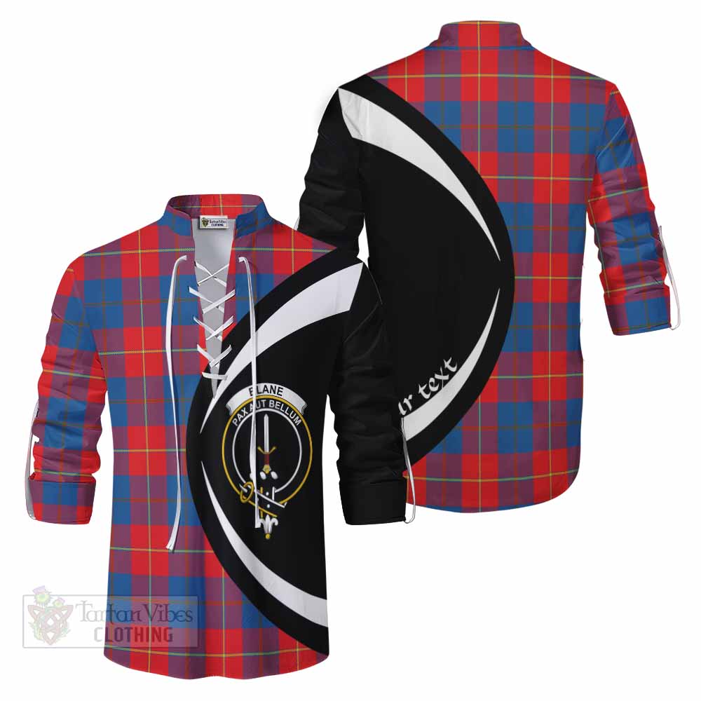 Tartan Vibes Clothing Blane Tartan Ghillie Kilt Shirt with Family Crest Circle Style