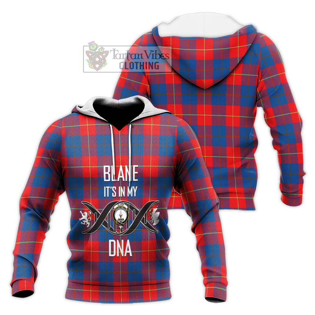 Blane Tartan Knitted Hoodie with Family Crest DNA In Me Style Unisex Knitted Pullover Hoodie - Tartanvibesclothing Shop