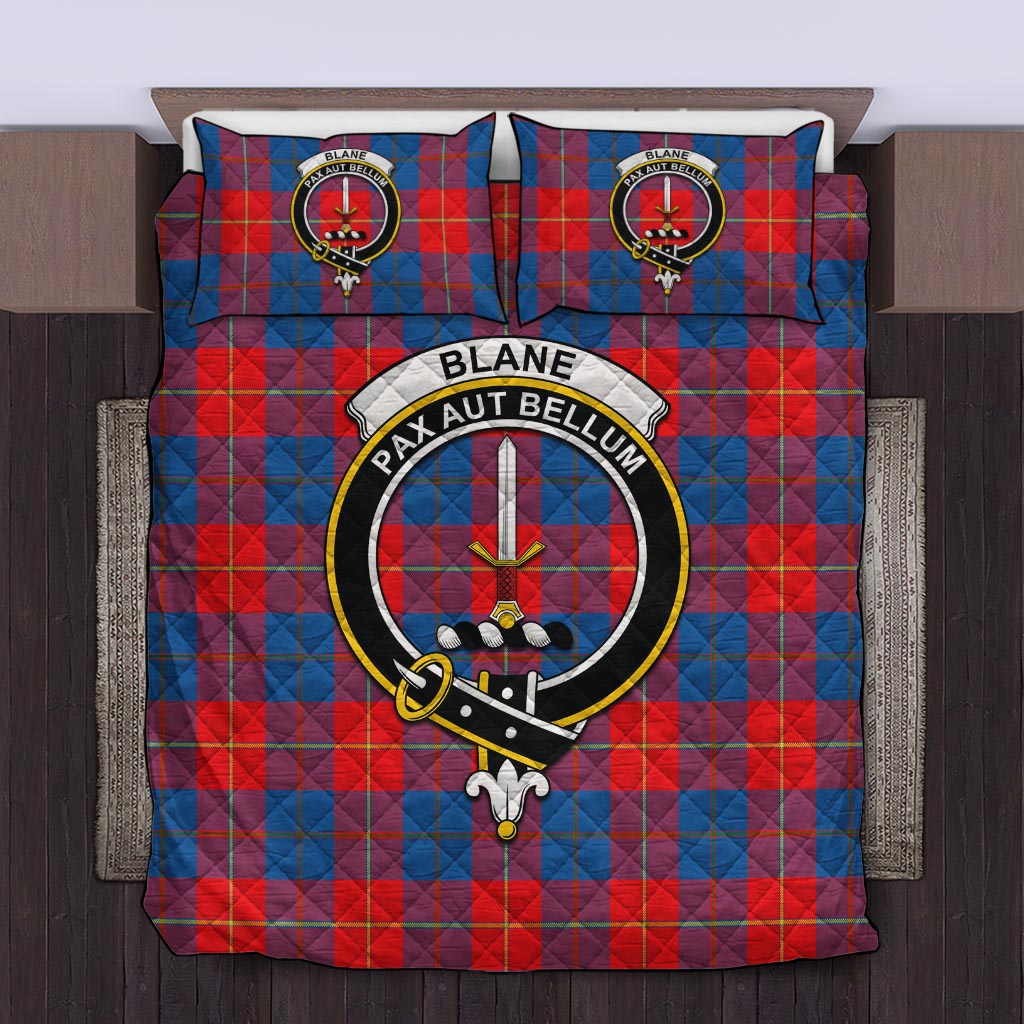 Blane Tartan Quilt Bed Set with Family Crest Twin - Tartan Vibes Clothing