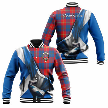 Blane Tartan Baseball Jacket with Family Crest Scotland Patriotic Style