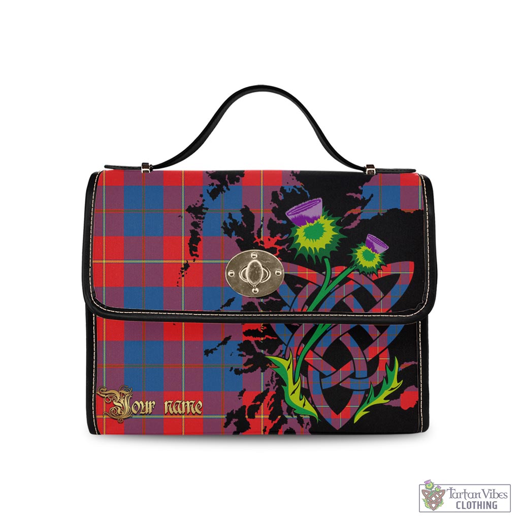 Tartan Vibes Clothing Blane Tartan Waterproof Canvas Bag with Scotland Map and Thistle Celtic Accents