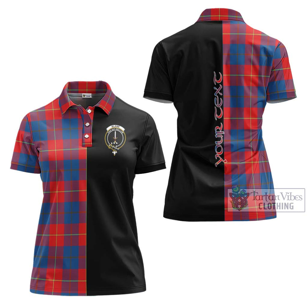 Blane Tartan Women's Polo Shirt with Family Crest and Half Of Me Style Women - Tartanvibesclothing Shop