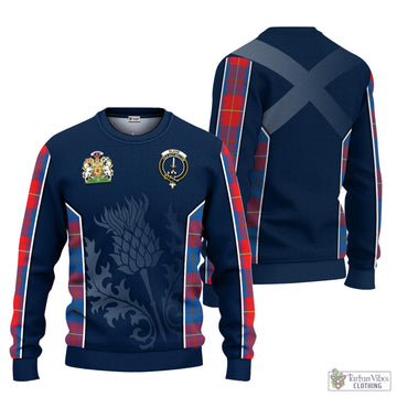 Blane Tartan Knitted Sweatshirt with Family Crest and Scottish Thistle Vibes Sport Style