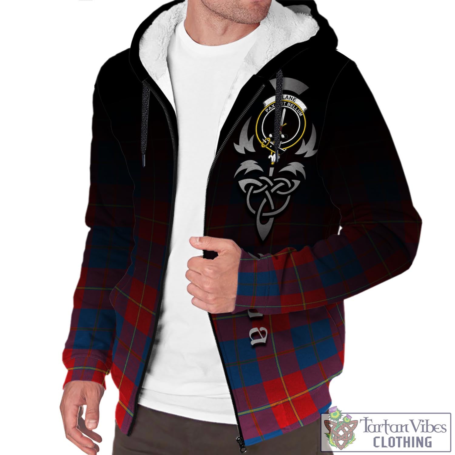 Tartan Vibes Clothing Blane Tartan Sherpa Hoodie Featuring Alba Gu Brath Family Crest Celtic Inspired