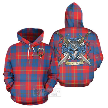 Blane Tartan Hoodie with Family Crest Celtic Skull Style