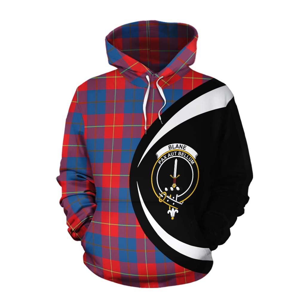 Tartan Vibes Clothing Blane Tartan Cotton Hoodie with Family Crest Circle Style