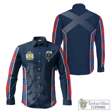 Blane Tartan Long Sleeve Button Up Shirt with Family Crest and Lion Rampant Vibes Sport Style