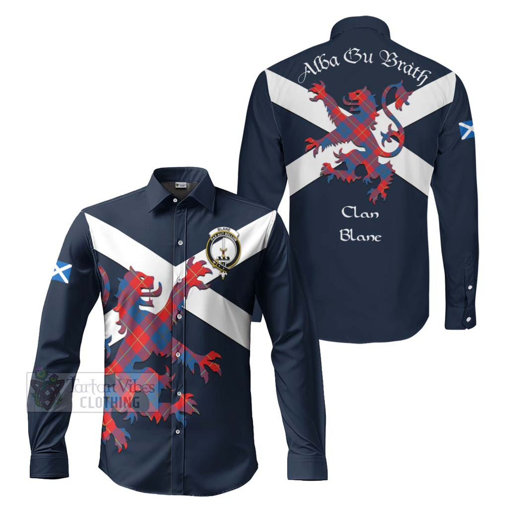 Tartan Vibes Clothing Blane Tartan Lion Rampant Long Sleeve Button Shirt – Proudly Display Your Heritage with Alba Gu Brath and Clan Name