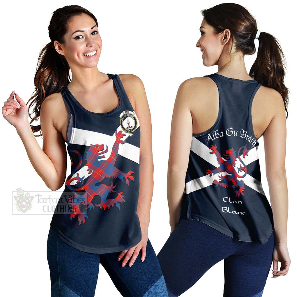 Tartan Vibes Clothing Blane Tartan Lion Rampant Women's Racerback Tanks – Proudly Display Your Heritage with Alba Gu Brath and Clan Name