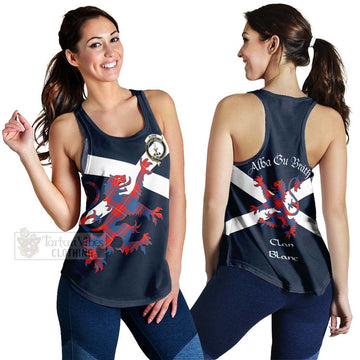 Blane Tartan Lion Rampant Women's Racerback Tanks  Proudly Display Your Heritage with Alba Gu Brath and Clan Name