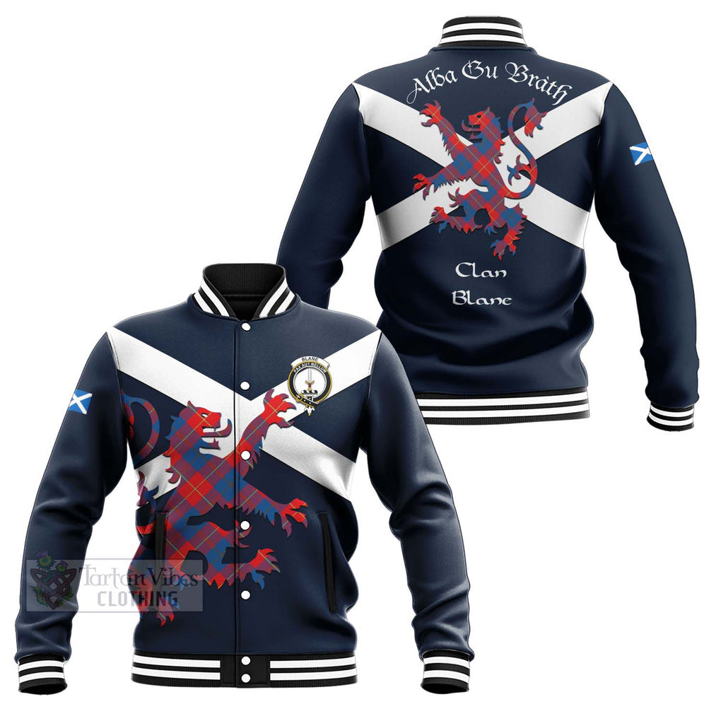 Tartan Vibes Clothing Blane Tartan Lion Rampant Baseball Jacket – Proudly Display Your Heritage with Alba Gu Brath and Clan Name