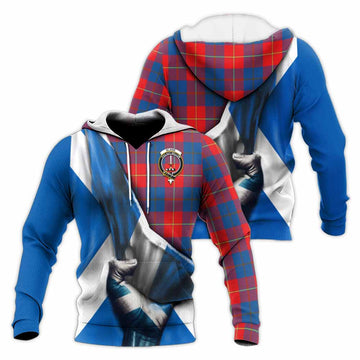 Blane Tartan Knitted Hoodie with Family Crest Scotland Patriotic Style