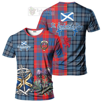 Blane Tartan T-Shirt Happy St. Andrew's Day Half Tartan Style