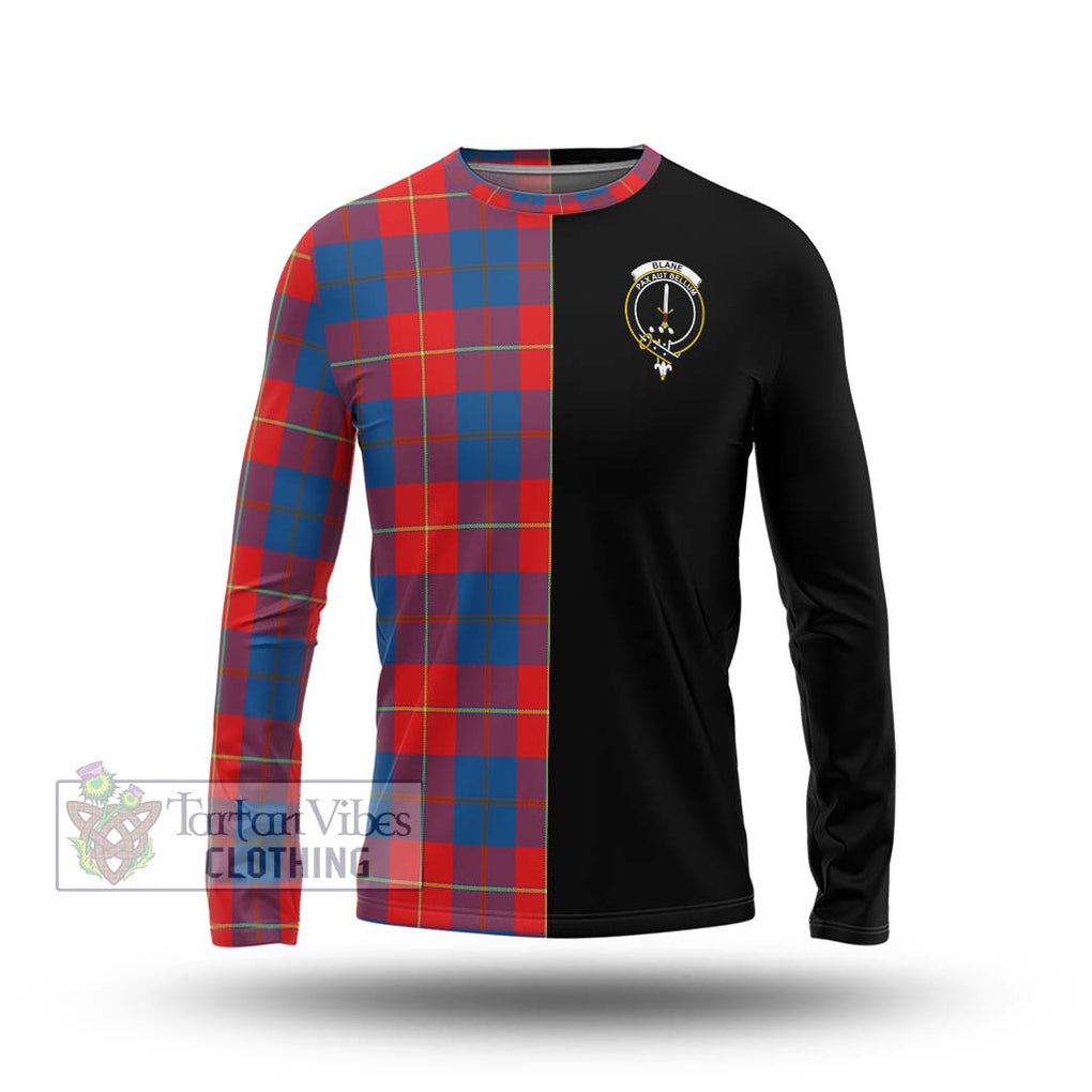 Blane Tartan Long Sleeve T-Shirt with Family Crest and Half Of Me Style Unisex - Tartanvibesclothing Shop