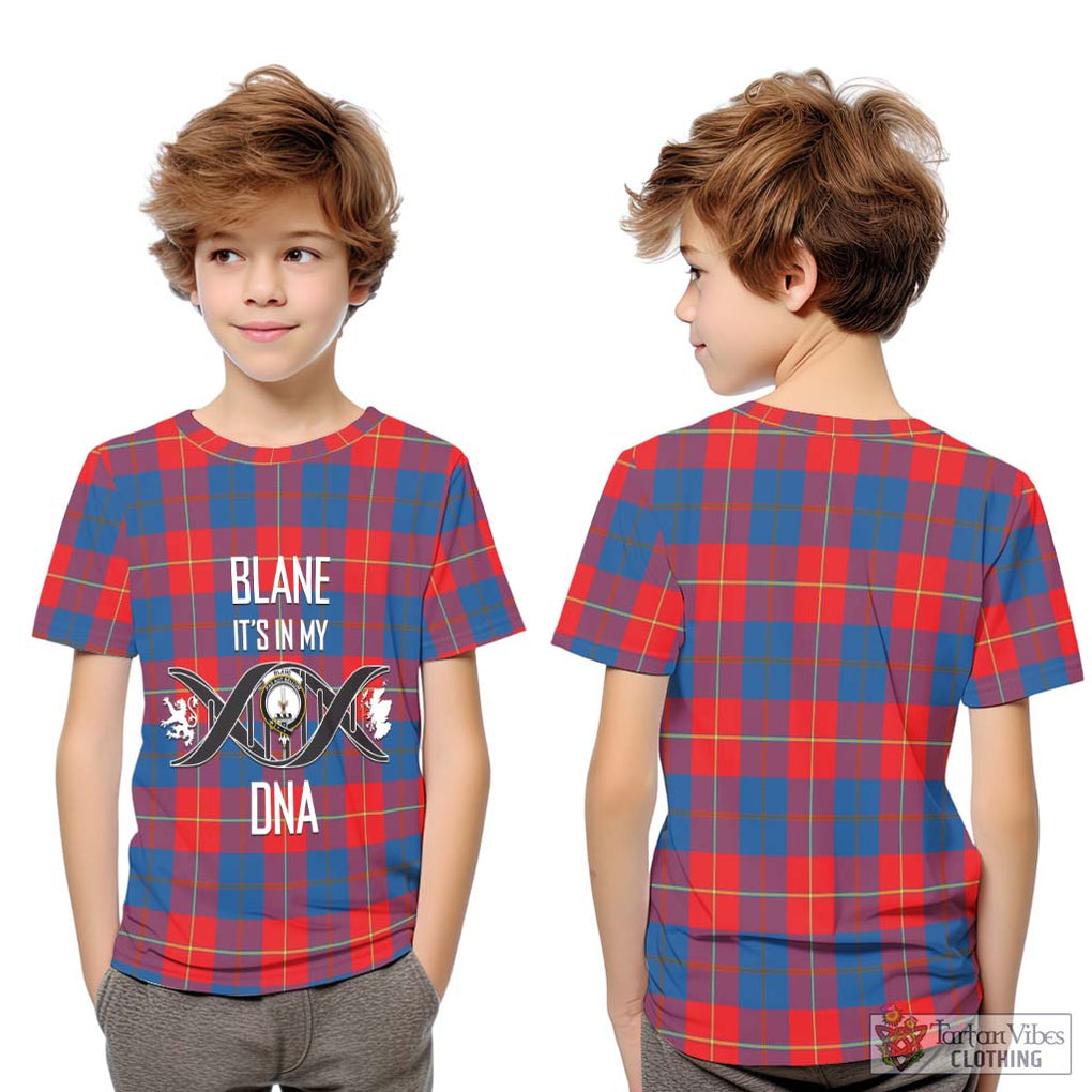 Blane Tartan Kid T-Shirt with Family Crest DNA In Me Style Youth XL Size14 - Tartanvibesclothing Shop