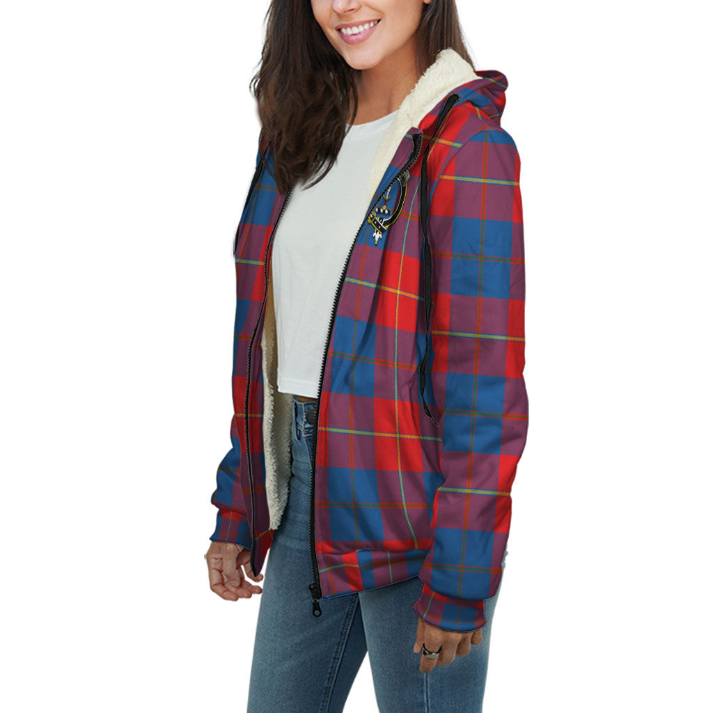 Blane Tartan Sherpa Hoodie with Family Crest Unisex - Tartanvibesclothing