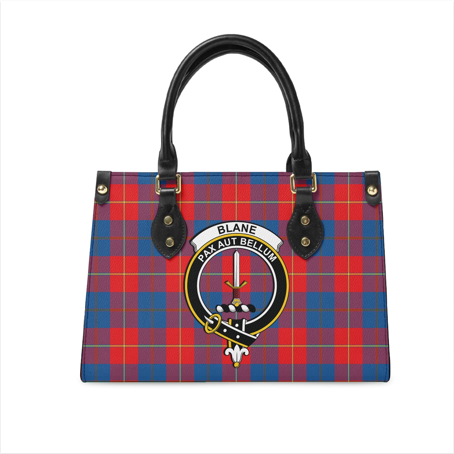 Blane Tartan Leather Bag with Family Crest One Size 29*11*20 cm - Tartanvibesclothing