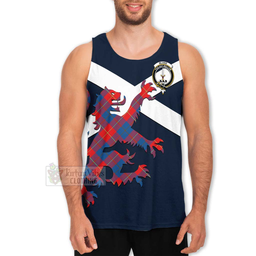 Tartan Vibes Clothing Blane Tartan Lion Rampant Men's Tank Top – Proudly Display Your Heritage with Alba Gu Brath and Clan Name