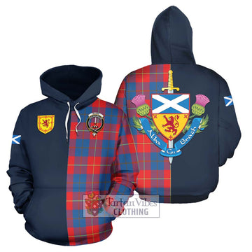 Blane Tartan Hoodie Alba with Scottish Lion Royal Arm Half Style