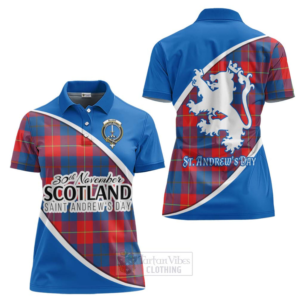 Tartan Vibes Clothing Blane Family Crest Tartan Women's Polo Shirt Celebrate Saint Andrew's Day in Style