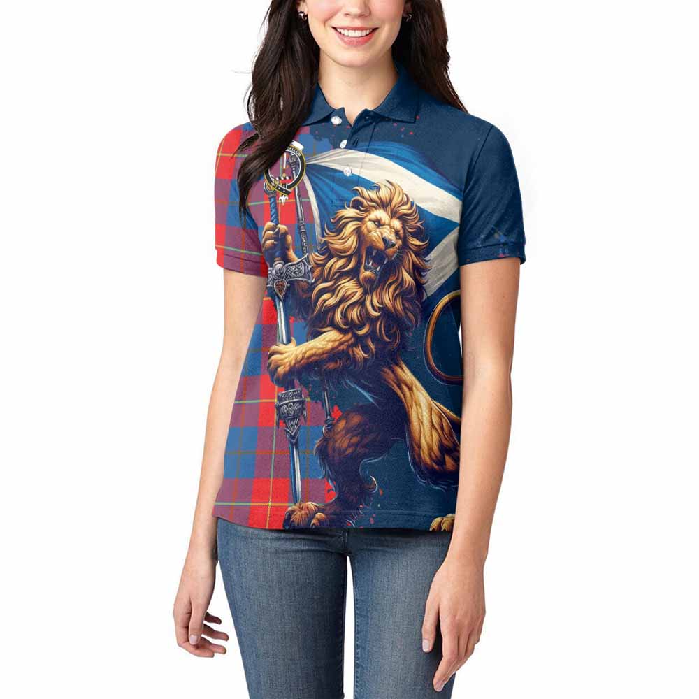 Tartan Vibes Clothing Blane Tartan Family Crest Women's Polo Shirt with Scottish Majestic Lion