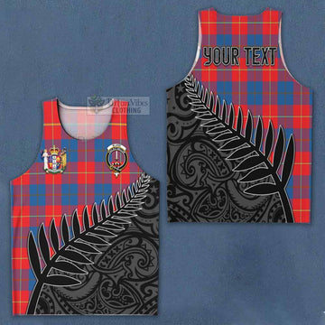 Blane Crest Tartan Men's Tank Top with New Zealand Silver Fern Half Style