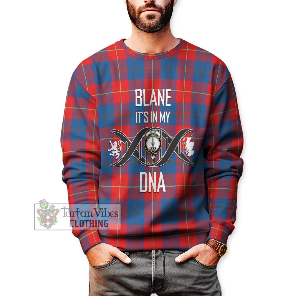 Blane Tartan Sweatshirt with Family Crest DNA In Me Style Unisex - Tartanvibesclothing Shop