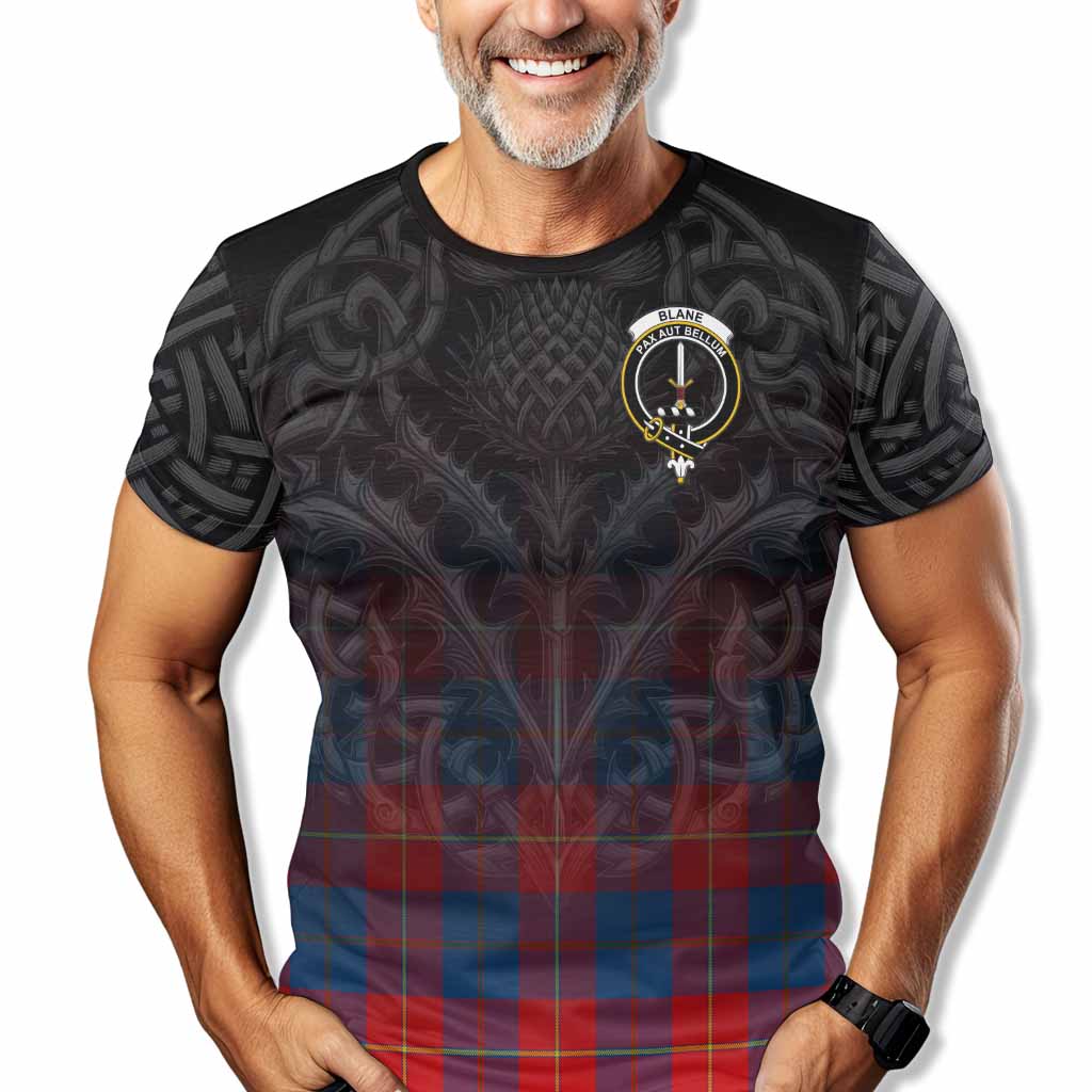 Tartan Vibes Clothing Blane Tartan T-Shirt with Family Crest Celtic Thistle Vibes