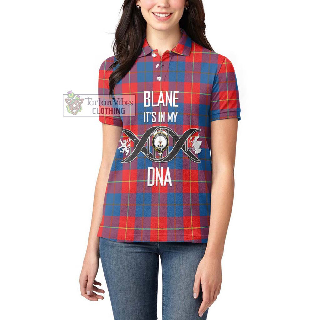 Blane Tartan Women's Polo Shirt with Family Crest DNA In Me Style Women - Tartanvibesclothing Shop