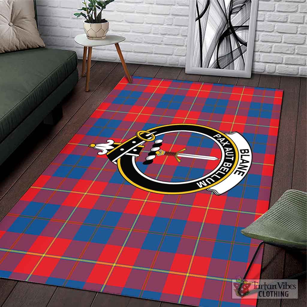 Tartan Vibes Clothing Blane Tartan Area Rug with Family Crest