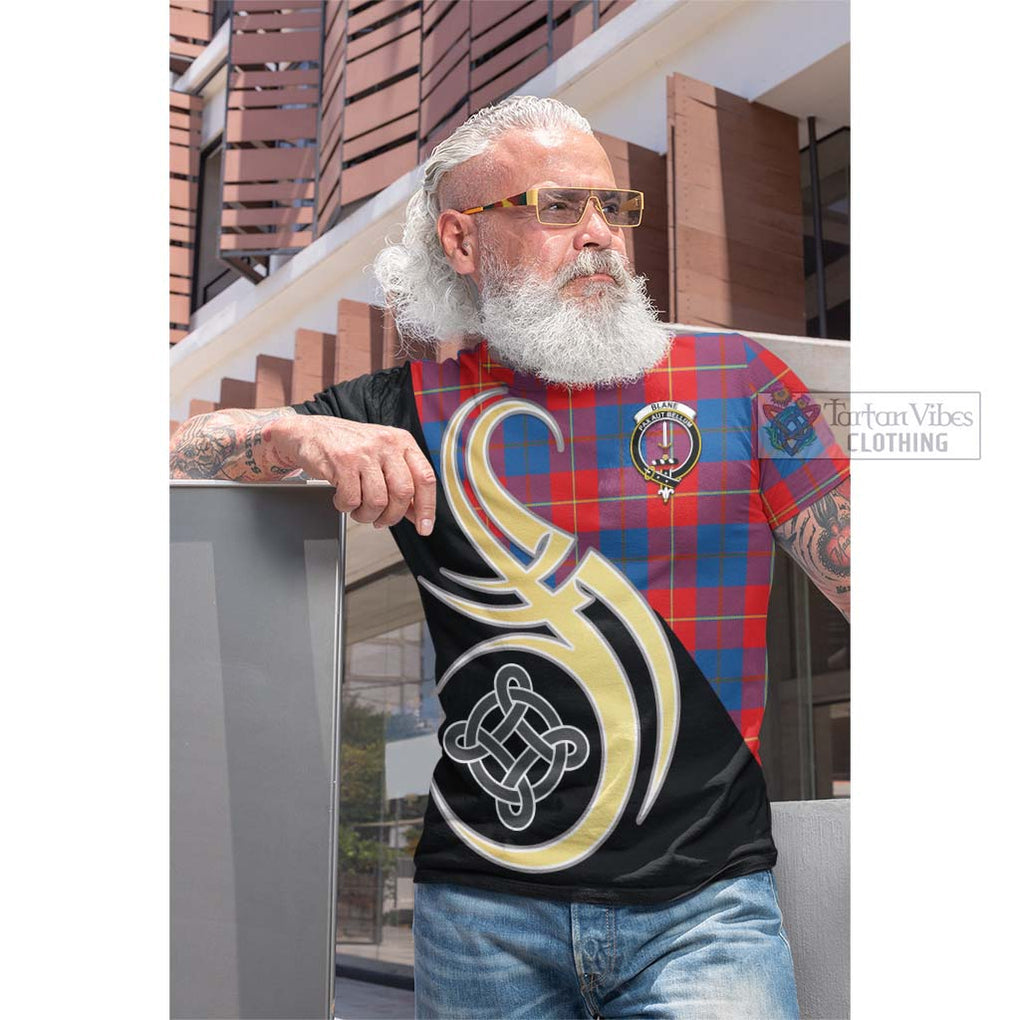 Tartan Vibes Clothing Blane Tartan Cotton T-shirt with Family Crest and Celtic Symbol Style