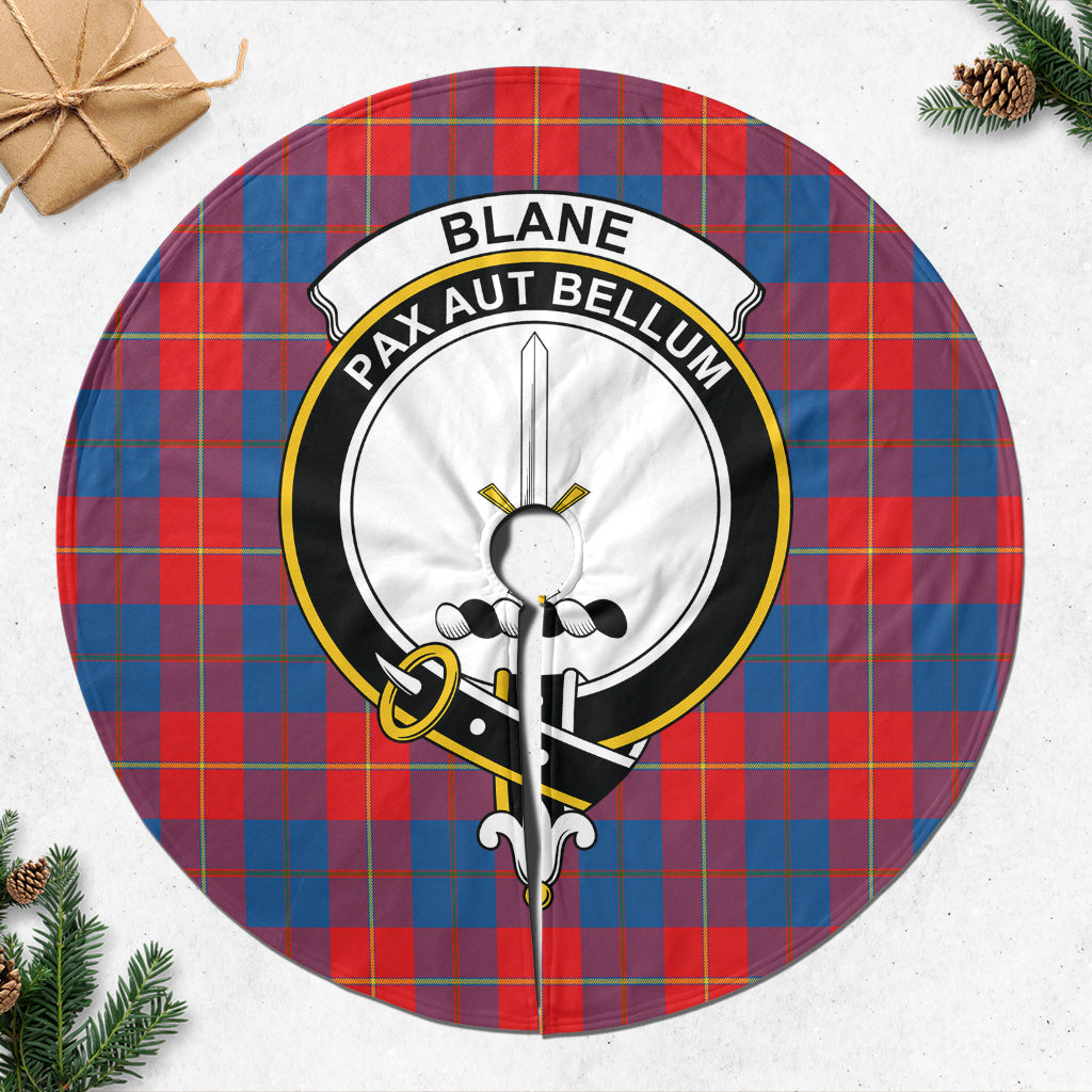 Blane Tartan Christmas Tree Skirt with Family Crest - Tartanvibesclothing