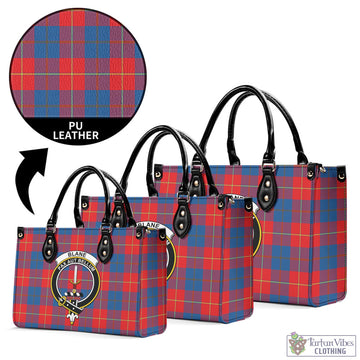 Blane Tartan Luxury Leather Handbags with Family Crest