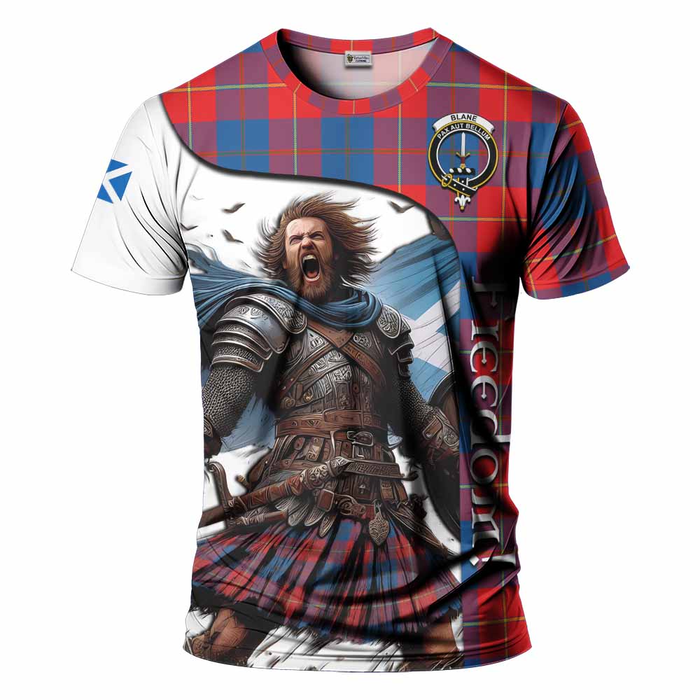 Blane Crest Tartan T-Shirt Inspired by the Freedom of Scottish Warrior