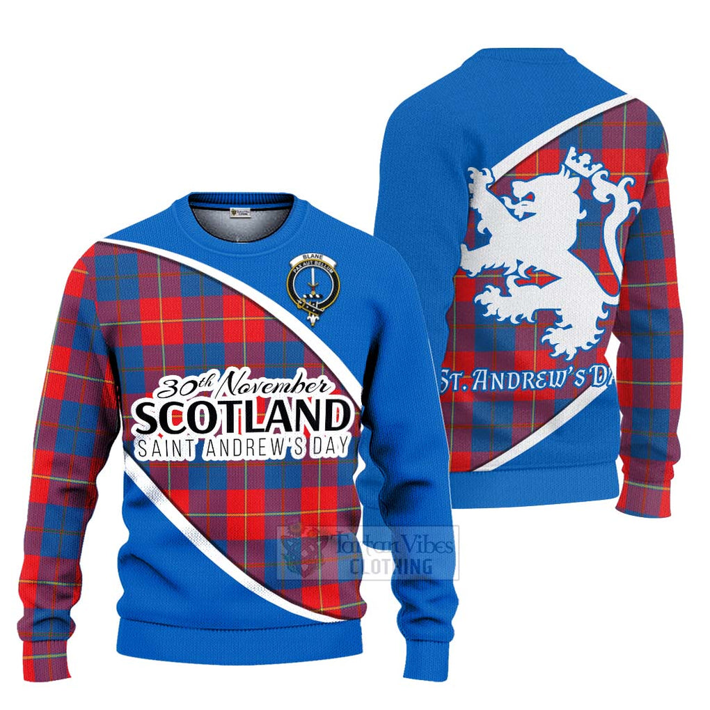 Tartan Vibes Clothing Blane Family Crest Tartan Knitted Sweater Celebrate Saint Andrew's Day in Style