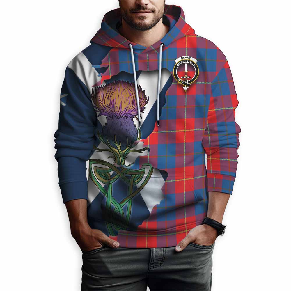 Blane Tartan Family Crest Hoodie Scottish Thistle Celtic Inspired Pullover Hoodie - Tartan Vibes Clothing