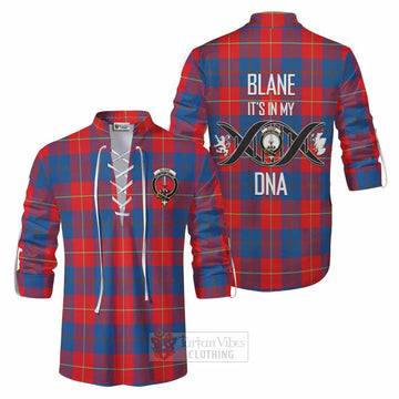 Blane Tartan Ghillie Kilt Shirt with Family Crest DNA In Me Style