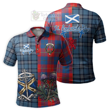 Blane Tartan Polo Shirt Happy St. Andrew's Day Half Tartan Style