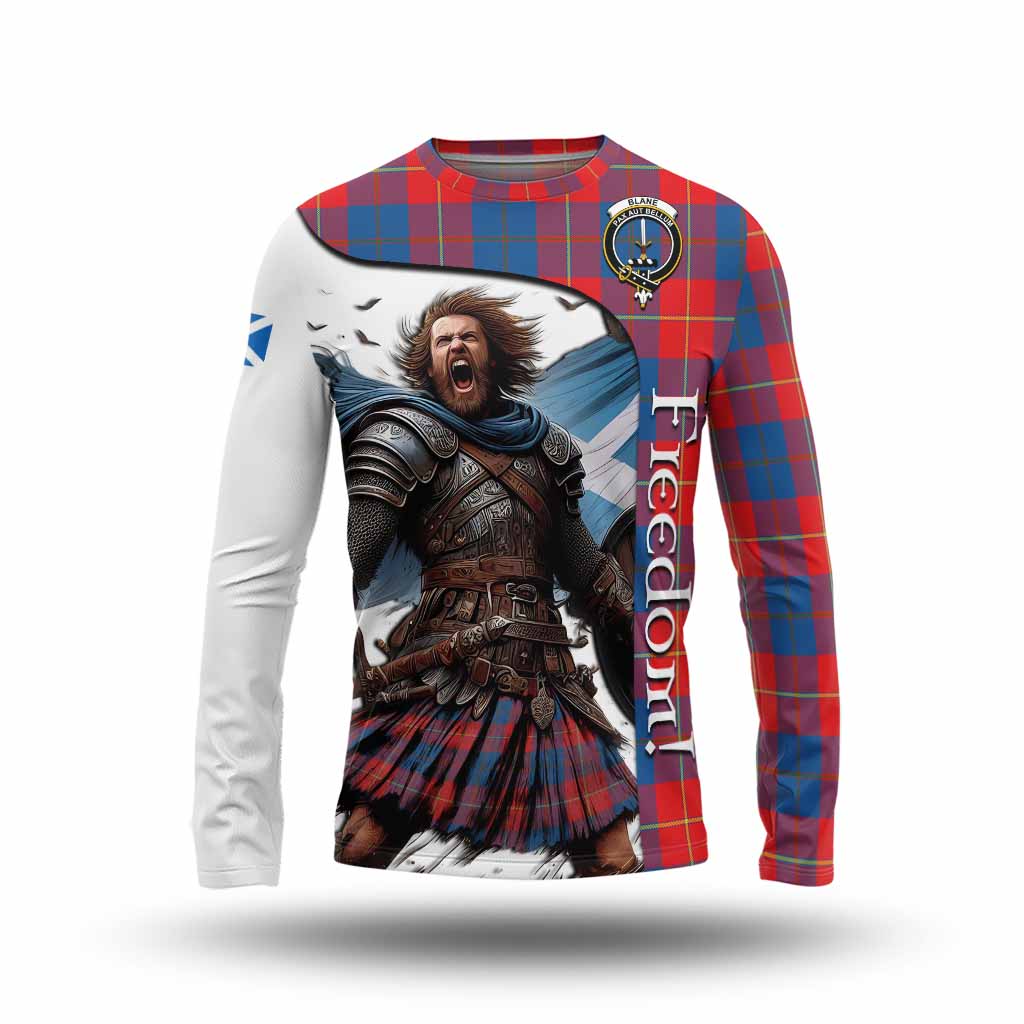 Tartan Vibes Clothing Blane Crest Tartan Long Sleeve T-Shirt Inspired by the Freedom of Scottish Warrior