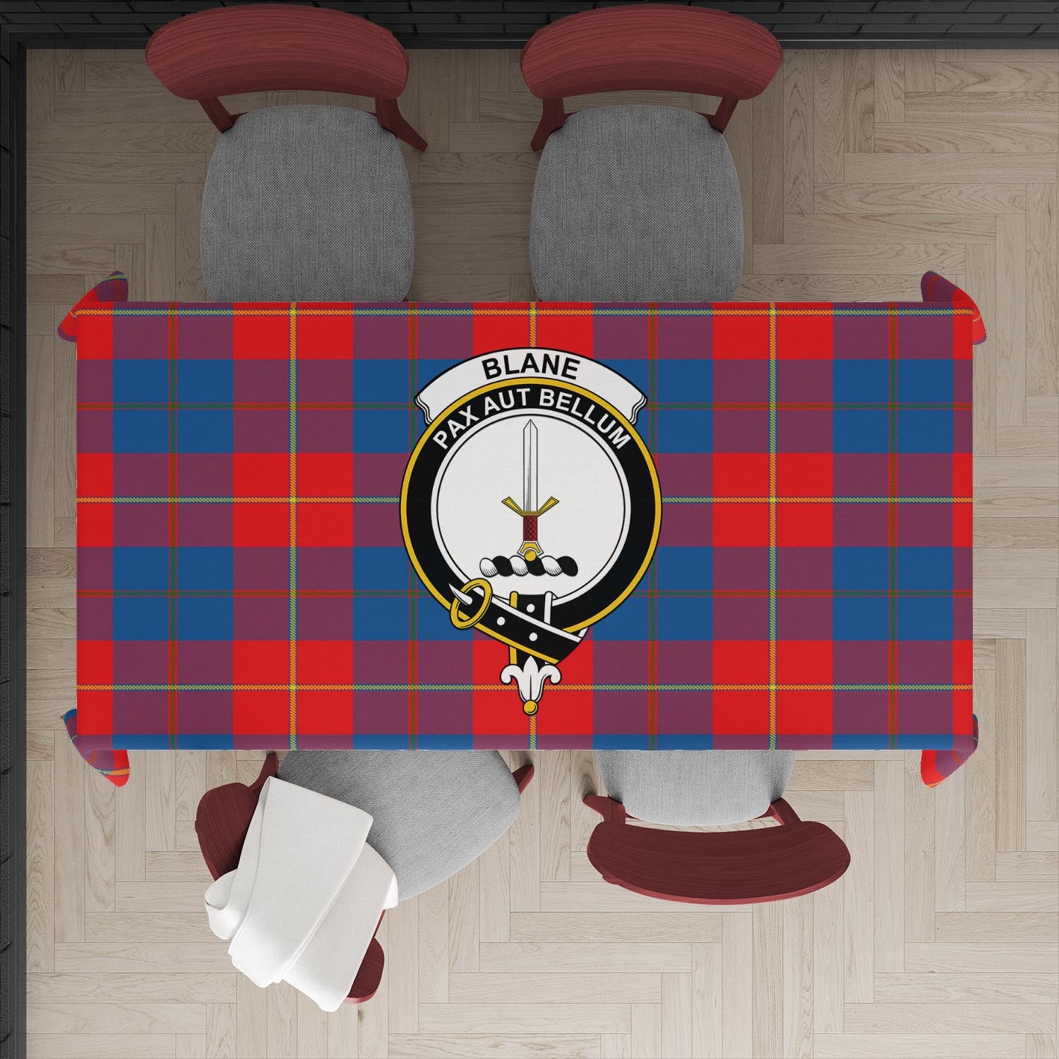 Blane Tatan Tablecloth with Family Crest - Tartanvibesclothing