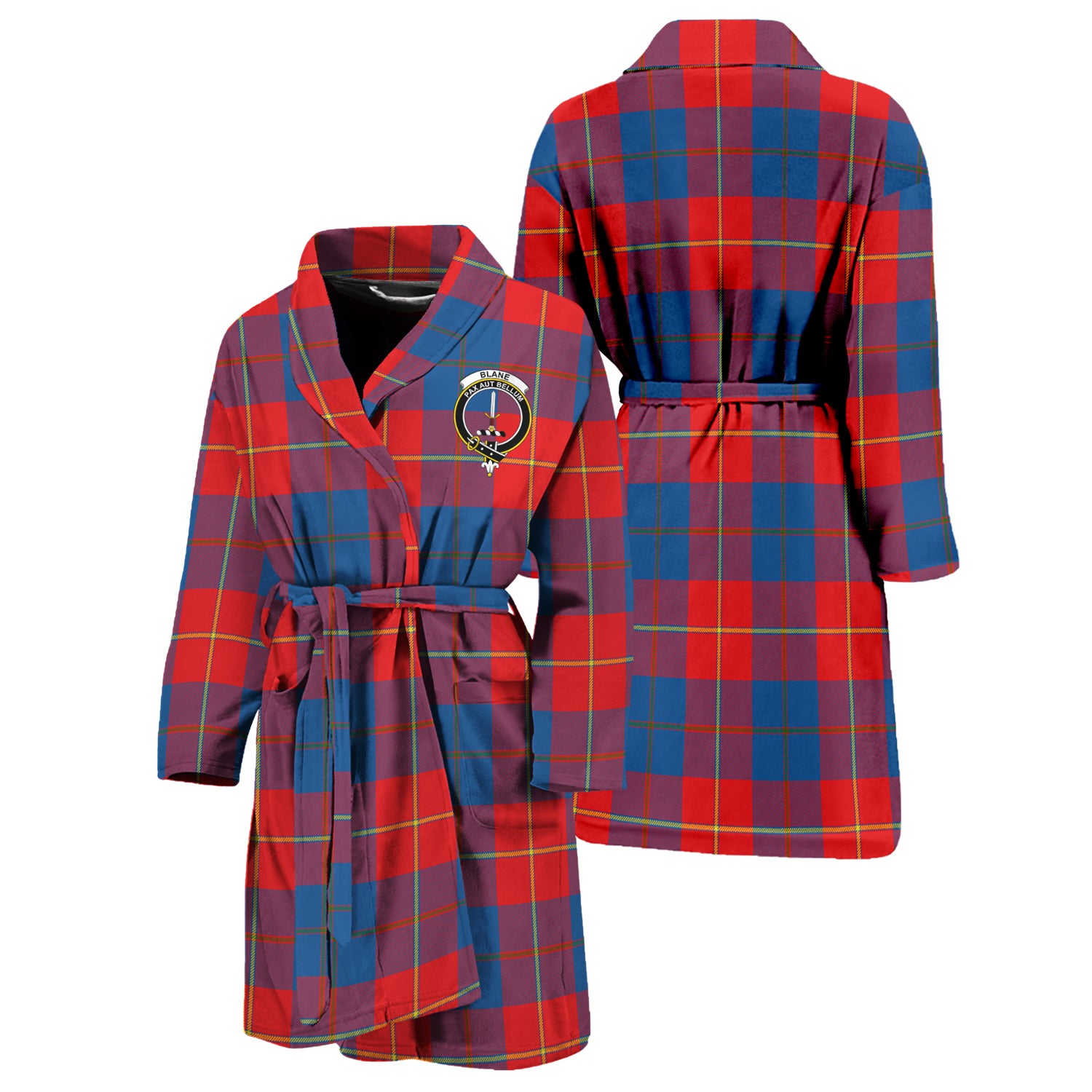 Blane Tartan Bathrobe with Family Crest Unisex S - Tartan Vibes Clothing