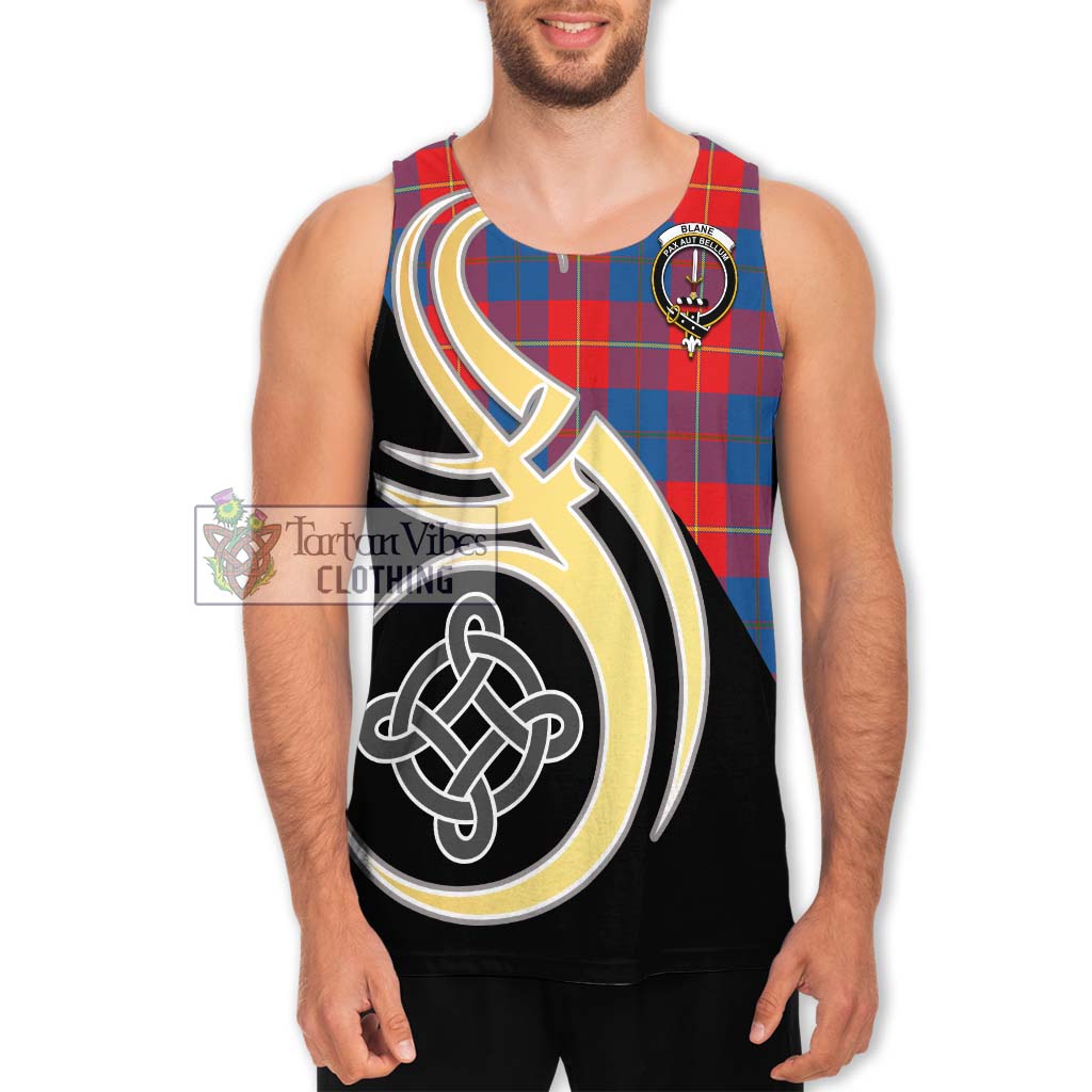 Blane Tartan Men's Tank Top with Family Crest and Celtic Symbol Style Men - Tartan Vibes Clothing