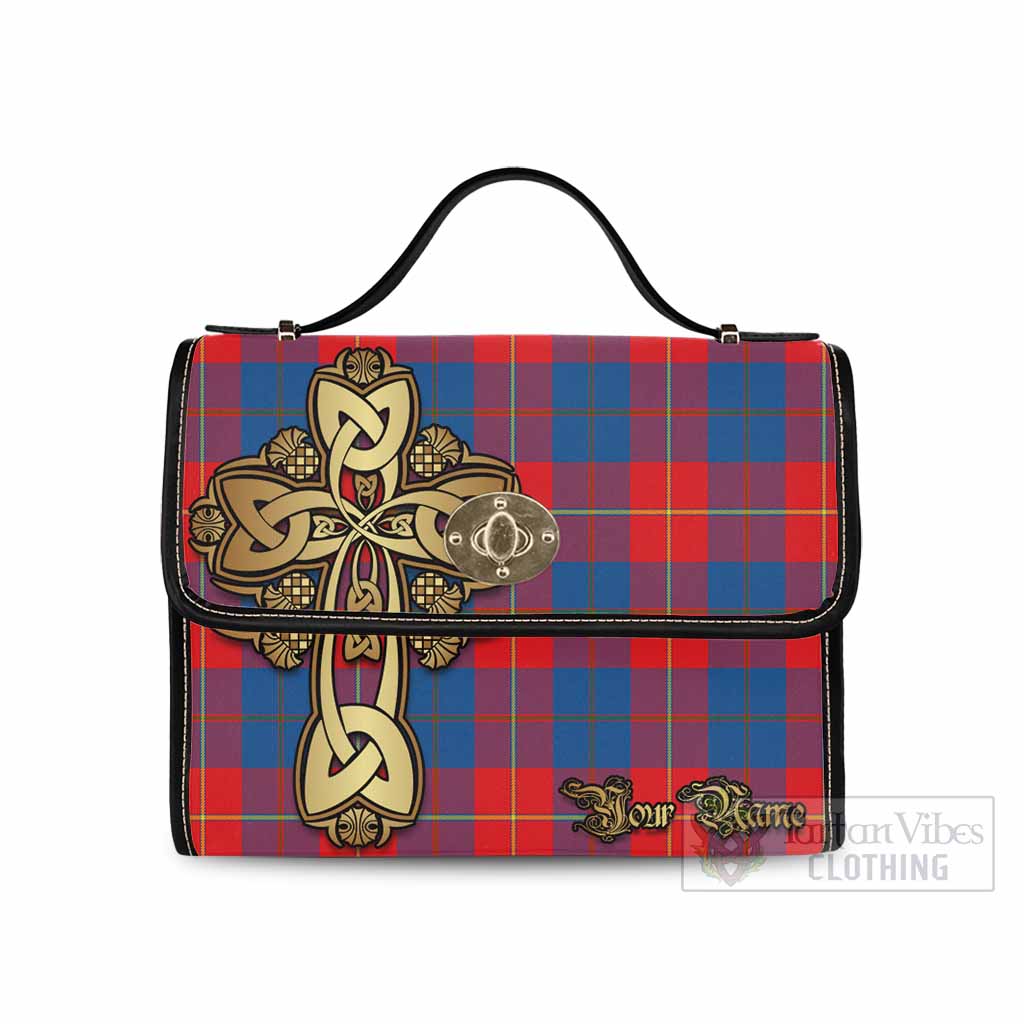 Tartan Vibes Clothing Blane Tartan Waterproof Canvas Bag Golden Thistle Celtic Cross Style