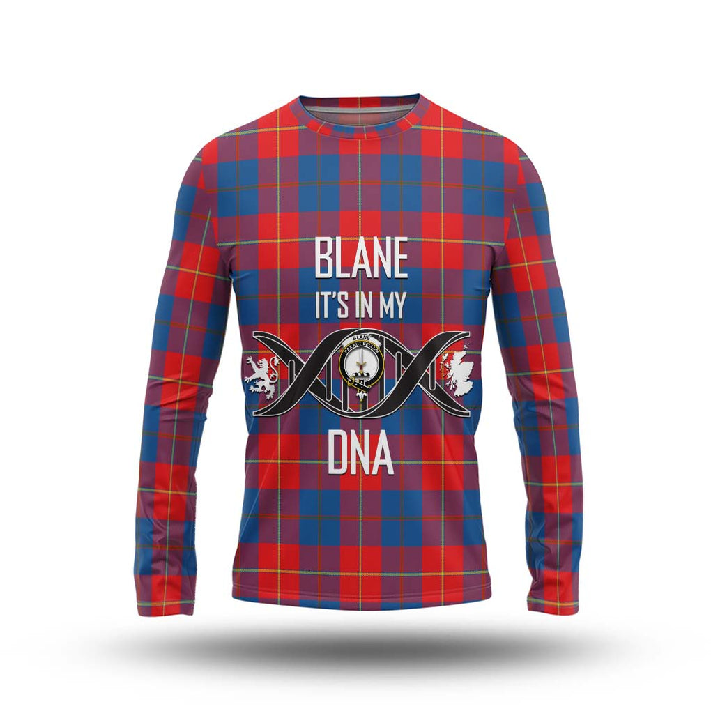 Blane Tartan Long Sleeve T-Shirt with Family Crest DNA In Me Style Unisex - Tartanvibesclothing Shop